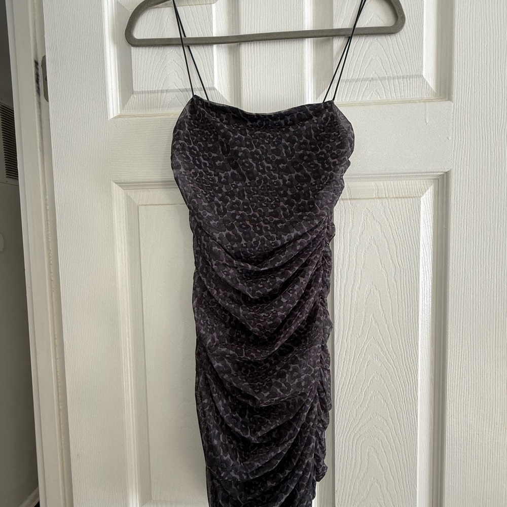 Oh Polly Black Leopard Mini Dress